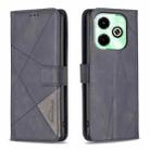 For Infinix Hot 40i Magnetic Buckle Rhombus Texture Leather Phone Case(Black) - 1