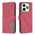 For Infinix Hot 40/40 Pro Magnetic Buckle Rhombus Texture Leather Phone Case(Red) - 1