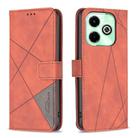 For Infinix Hot 40/40 Pro Magnetic Buckle Rhombus Texture Leather Phone Case(Brown) - 1