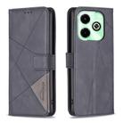 For Infinix Hot 40/40 Pro Magnetic Buckle Rhombus Texture Leather Phone Case(Black) - 1