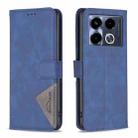 For Infinix Note 40 4G Magnetic Buckle Rhombus Texture Leather Phone Case(Blue) - 1