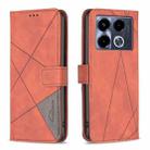 For Infinix Note 40 4G Magnetic Buckle Rhombus Texture Leather Phone Case(Brown) - 1