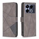 For Infinix Note 40 4G Magnetic Buckle Rhombus Texture Leather Phone Case(Grey) - 1