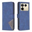 For Infinix Note 40 Pro 4G/5G/40 Pro+ 5G Magnetic Buckle Rhombus Texture Leather Phone Case(Blue) - 1