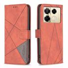 For Infinix Note 40 Pro 4G/5G/40 Pro+ 5G Magnetic Buckle Rhombus Texture Leather Phone Case(Brown) - 1