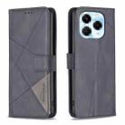 For Infinix Note 40X 5G Magnetic Buckle Rhombus Texture Leather Phone Case(Black) - 1