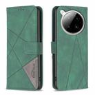 For Infinix Zero 40 4G Magnetic Buckle Rhombus Texture Leather Phone Case(Green) - 1