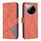 For Infinix Zero 40 4G Magnetic Buckle Rhombus Texture Leather Phone Case(Brown) - 1