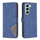 For Infinix Hot 50 5G Magnetic Buckle Rhombus Texture Leather Phone Case(Blue) - 1