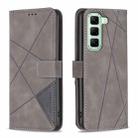 For Infinix Hot 50 5G Magnetic Buckle Rhombus Texture Leather Phone Case(Grey) - 1