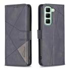 For Infinix Hot 50 5G Magnetic Buckle Rhombus Texture Leather Phone Case(Black) - 1