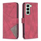 For Infinix Hot 50 4G Magnetic Buckle Rhombus Texture Leather Phone Case(Red) - 1
