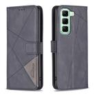 For Infinix Hot 50 4G Magnetic Buckle Rhombus Texture Leather Phone Case(Black) - 1