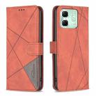 For Infinix Smart 9 / Hot 50i Magnetic Buckle Rhombus Texture Leather Phone Case(Brown) - 1