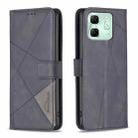 For Infinix Smart 9 / Hot 50i Magnetic Buckle Rhombus Texture Leather Phone Case(Black) - 1