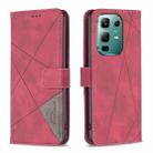 For Infinix Note 50X 5G Magnetic Buckle Rhombus Texture Leather Phone Case(Red) - 1