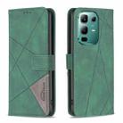 For Infinix Note 50X 5G Magnetic Buckle Rhombus Texture Leather Phone Case(Green) - 1