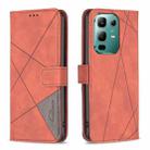 For Infinix Note 50X 5G Magnetic Buckle Rhombus Texture Leather Phone Case(Brown) - 1