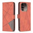 For Infinix Note 50 Pro+ 5G Magnetic Buckle Rhombus Texture Leather Phone Case(Brown) - 1