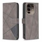 For Infinix Note 50 Pro+ 5G Magnetic Buckle Rhombus Texture Leather Phone Case(Grey) - 1