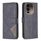 For Infinix Note 50 Pro+ 5G Magnetic Buckle Rhombus Texture Leather Phone Case(Black) - 1