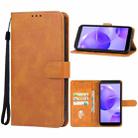 For TCL 502 Leather Phone Case(Brown) - 1