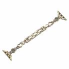 For Apple Watch SE 2023 44mm Diamond Hearts Metal Chain Watch Band(Gold) - 1