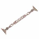 For Apple Watch SE 2023 44mm Diamond Hearts Metal Chain Watch Band(Rose Gold) - 1