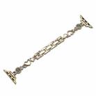 For Apple Watch Series 9 45mm Diamond Hearts Metal Chain Watch Band(Gold) - 1