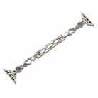 For Apple Watch Series 9 45mm Diamond Hearts Metal Chain Watch Band(Starlight) - 1