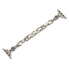 For Apple Watch SE 40mm Diamond Hearts Metal Chain Watch Band(Starlight) - 1