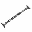 For Apple Watch SE 44mm Diamond Hearts Metal Chain Watch Band(Black) - 1
