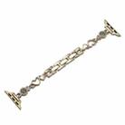 For Apple Watch Series 6 44mm Diamond Hearts Metal Chain Watch Band(Gold) - 1