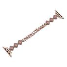 For Apple Watch SE 2023 44mm Diamond Four-leaf Clover Metal Chain Watch Band(Rose Gold) - 1