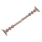 For Apple Watch Series 6 44mm Diamond Four-leaf Clover Metal Chain Watch Band(Rose Gold) - 1