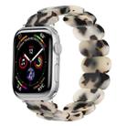 For Apple Watch SE 2023 44mm Stretch Rope Resin Watch Band(Dark Brown White) - 1