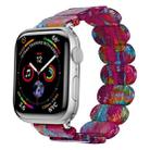 For Apple Watch SE 2023 44mm Stretch Rope Resin Watch Band(Pearlescent Rainbow) - 1