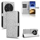 For OPPO Find X7 Ultra Honeycomb Dot Texture Leather Phone Case(Silver) - 1