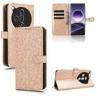 For OPPO Find X7 Honeycomb Dot Texture Leather Phone Case(Gold) - 1