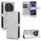 For OPPO Find X7 Honeycomb Dot Texture Leather Phone Case(Silver) - 1