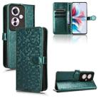 For OPPO Reno11 F 5G / F25 Pro Honeycomb Dot Texture Leather Phone Case(Green) - 1