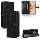 For OPPO A3 Pro 5G Honeycomb Dot Texture Leather Phone Case(Black) - 1