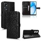 For OPPO A60 4G Honeycomb Dot Texture Leather Phone Case(Black) - 1