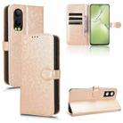 For OPPO K12x 5G Honeycomb Dot Texture Leather Phone Case(Gold) - 1