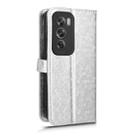 For OPPO Reno12 5G Global Honeycomb Dot Texture Leather Phone Case(Silver) - 3