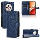 For OPPO Reno12 F 5G Honeycomb Dot Texture Leather Phone Case(Blue) - 1