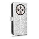 For OPPO Reno12 F 5G Honeycomb Dot Texture Leather Phone Case(Silver) - 3