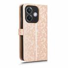 For OPPO A3x 5G India Honeycomb Dot Texture Leather Phone Case(Gold) - 3