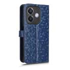 For OPPO A3x 5G India Honeycomb Dot Texture Leather Phone Case(Blue) - 3