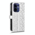 For OPPO Reno13 F 4G / 5G Honeycomb Dot Texture Leather Phone Case(Silver) - 3
